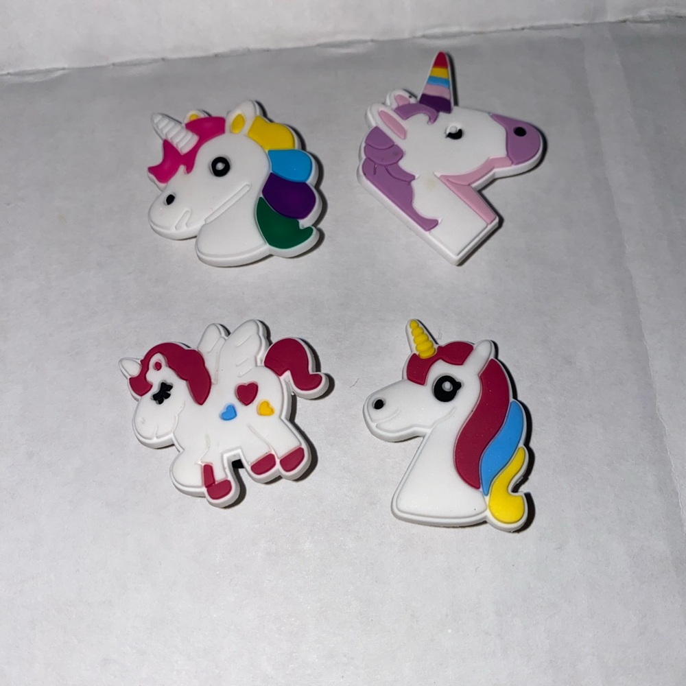Croc Jibbitz Charms Set of 4 Unicorn Shoe accessories Excellent Condition